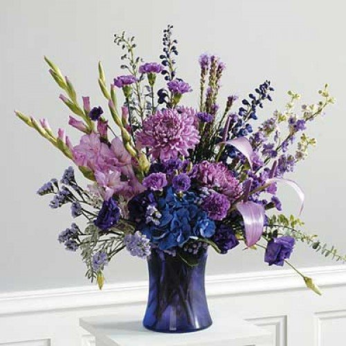 Violet Tones Vase Arrangement by Local Florist